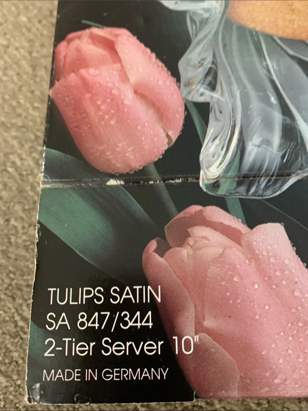Mikasa Tulips Satin 2-Tier Brass-Tone Handle Tidbit Server Vintage